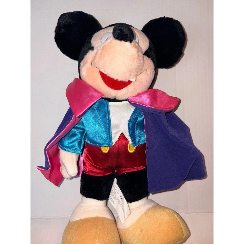 Disney Store Mickey Mouse Vampire Halloween Plush Purple Cape 12‎ Inch